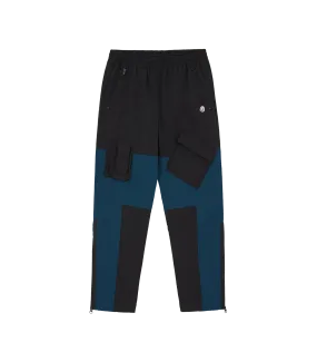 PANELLED SHELL TRACK PANTS - BLACK