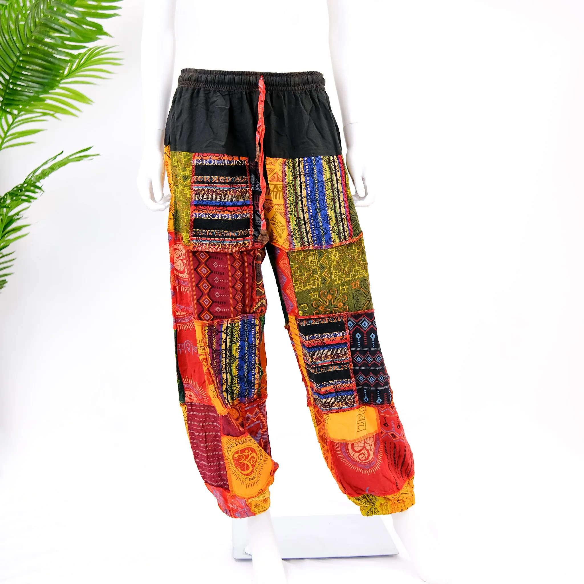 Patch Handwoven Cotton Pants