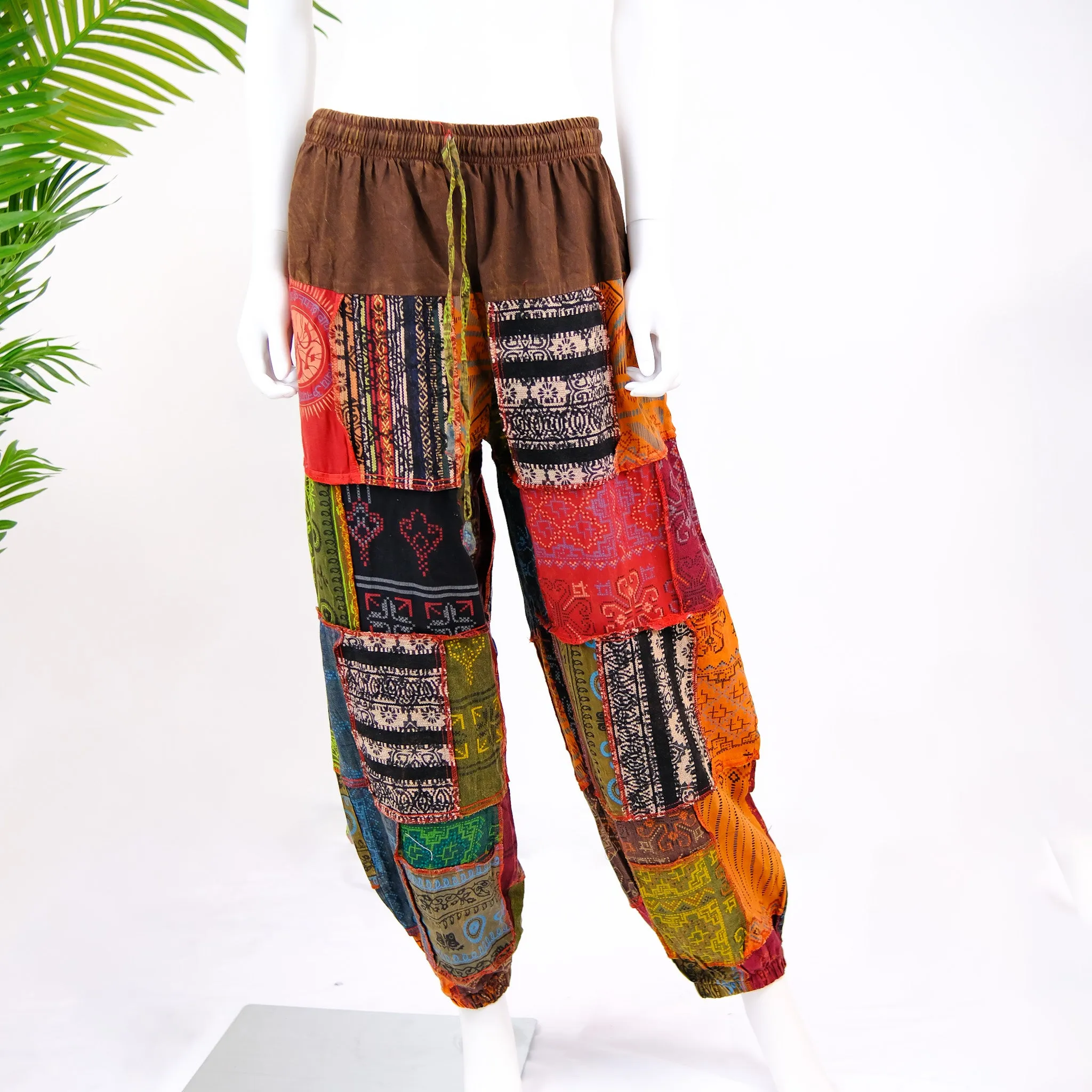 Patch Handwoven Cotton Pants