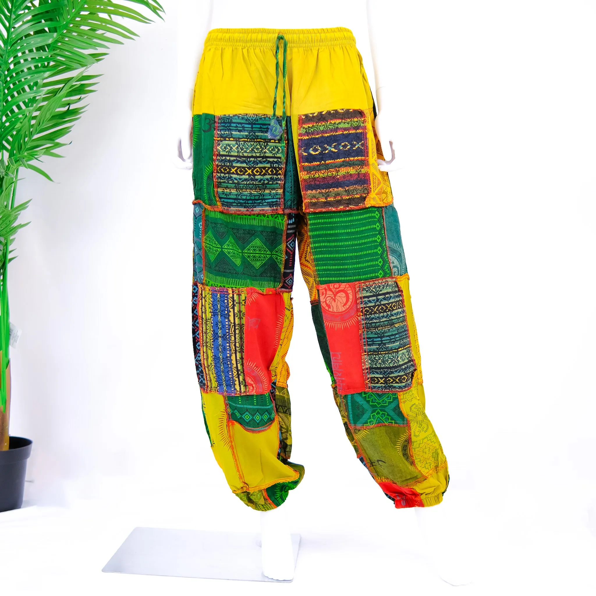 Patch Handwoven Cotton Pants