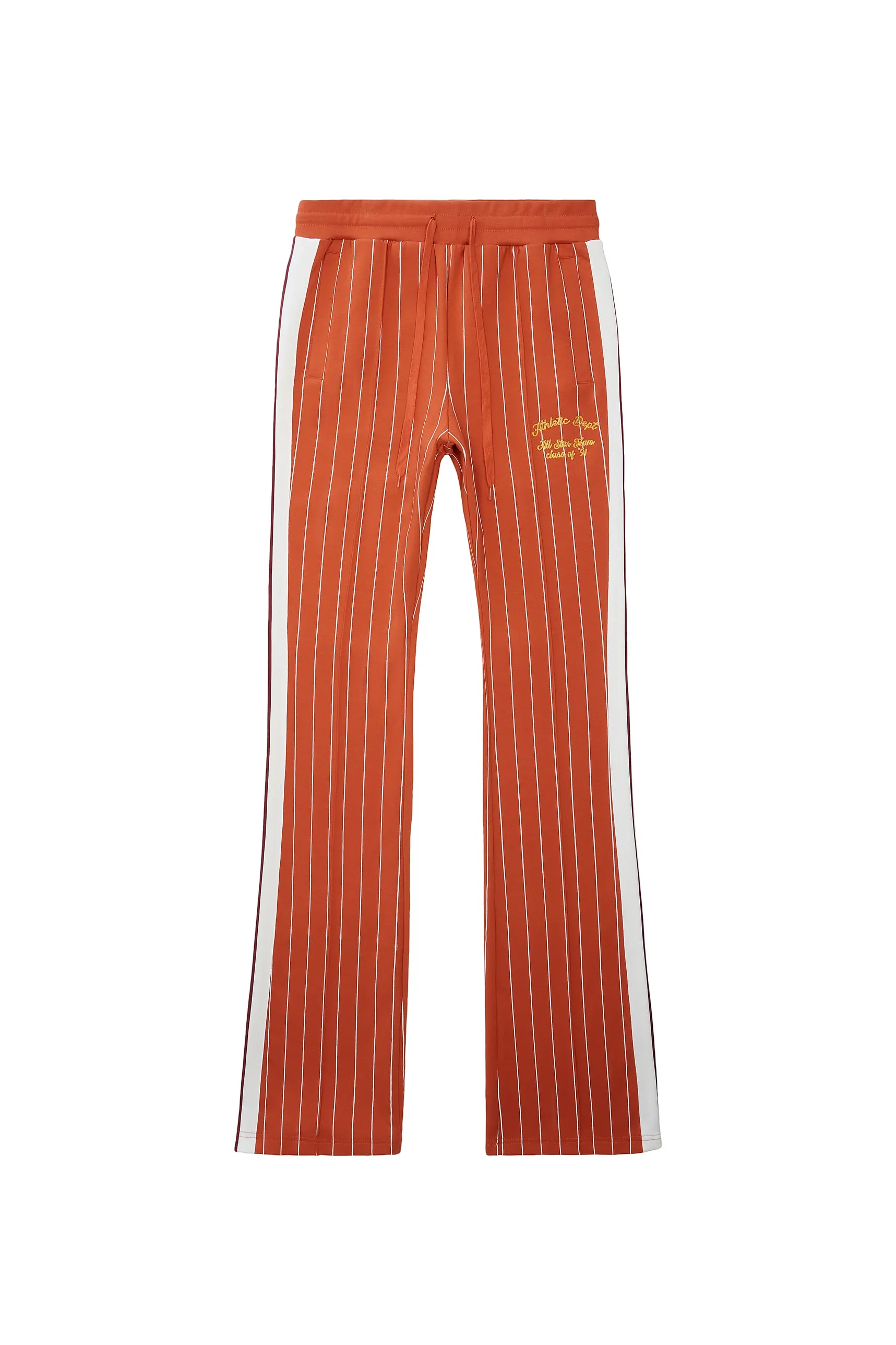 Pin Striped Varsity Track Pants - Cinnamon