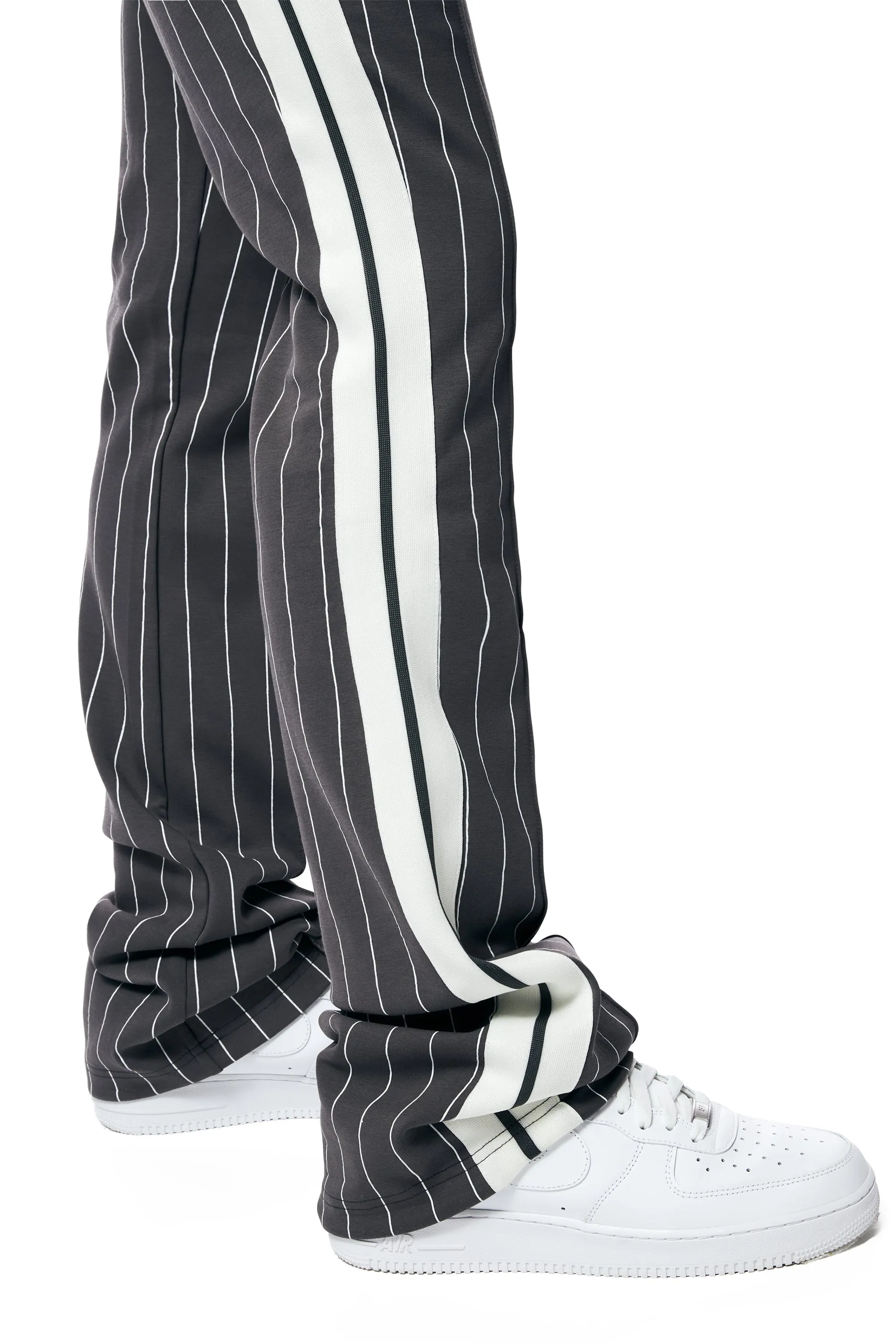 Pin Striped Varsity Track Pants - Pavement