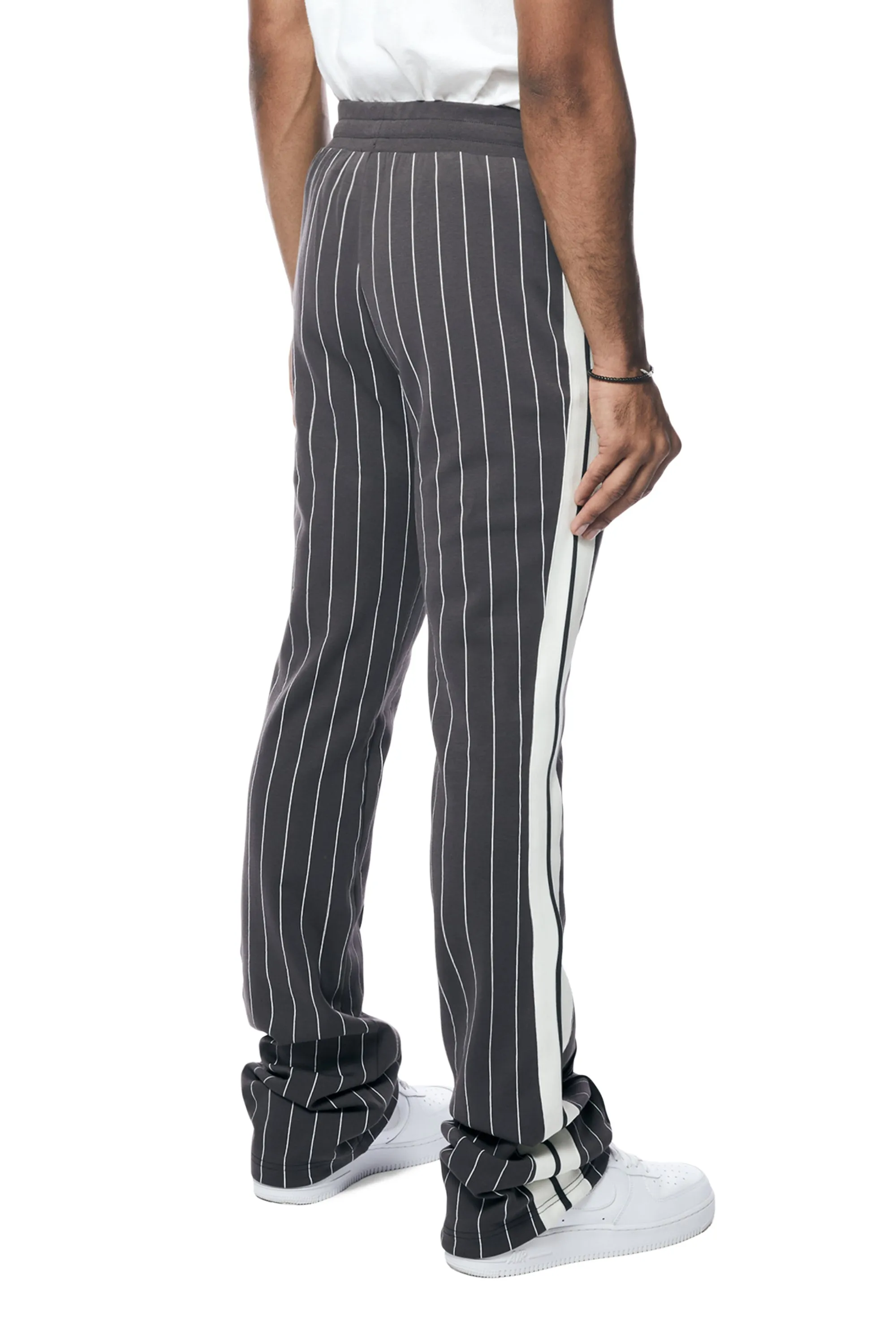 Pin Striped Varsity Track Pants - Pavement