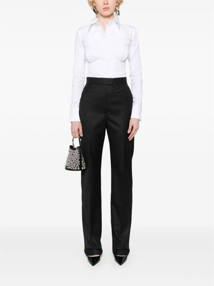 PINSTRIPE WOOL TROUSERS