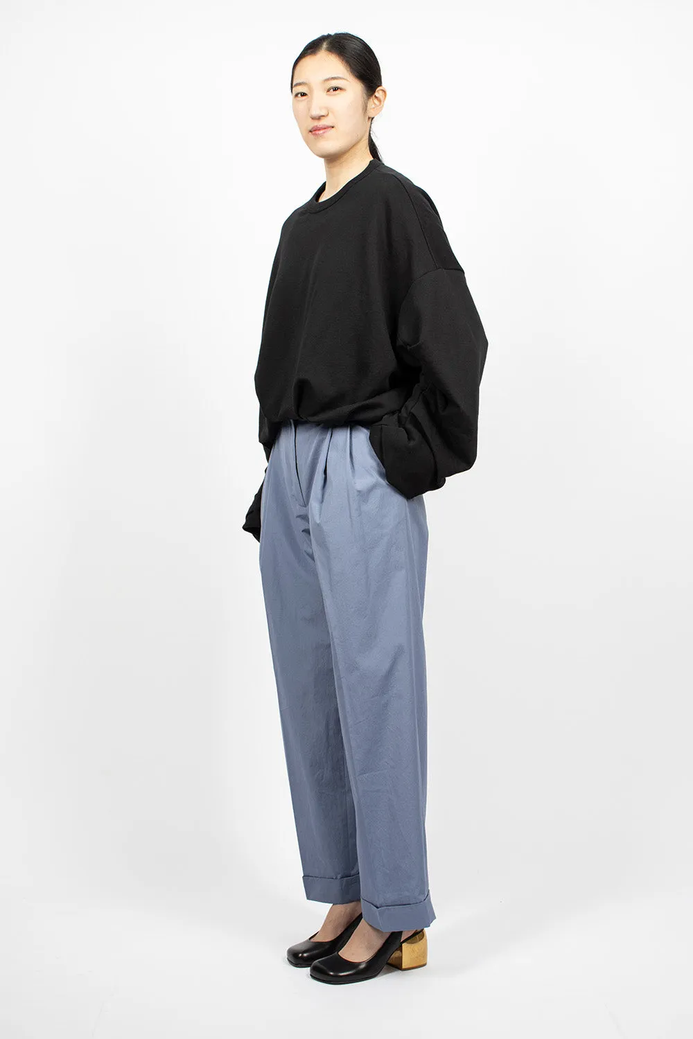 Pleated Suit Trousers Blue