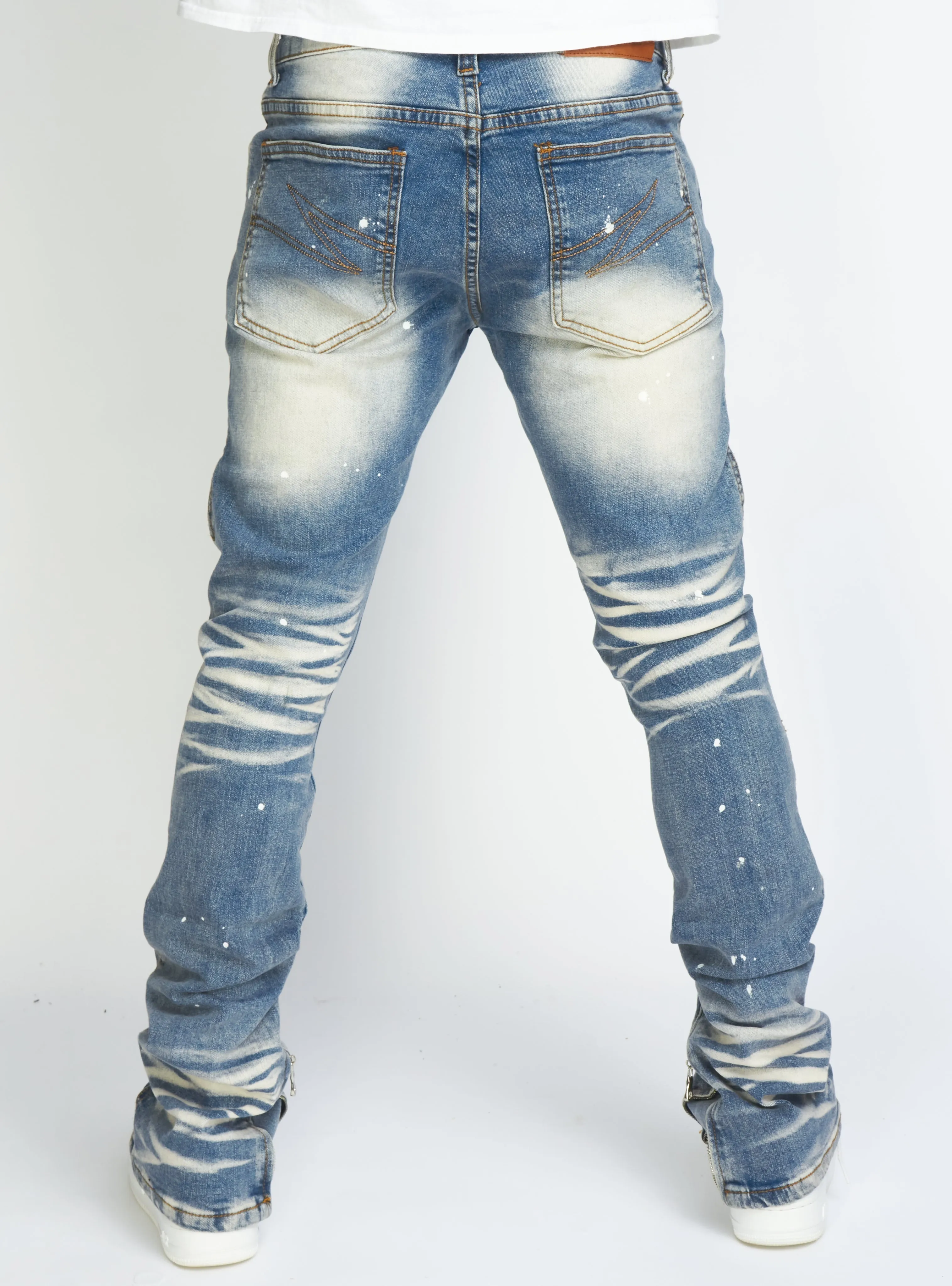 Politics - Flare Skinny Stacked Ramsey518 - Blue Wash