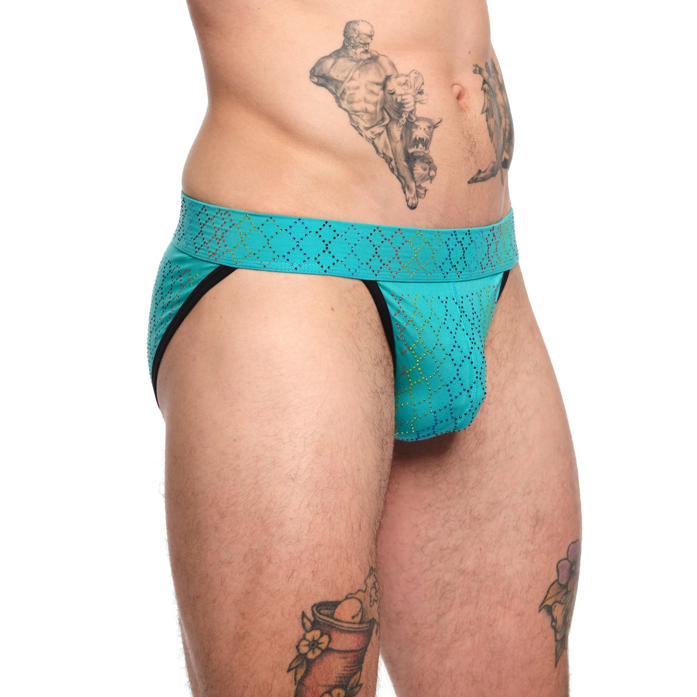 Rainbow Crystal Sport Brief Turquoise