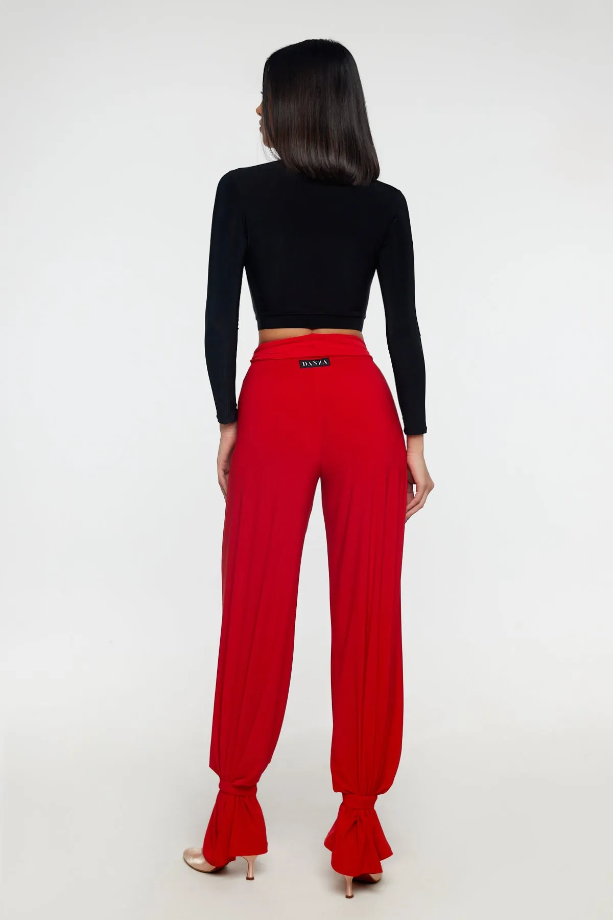 Red ankle straps for trousers