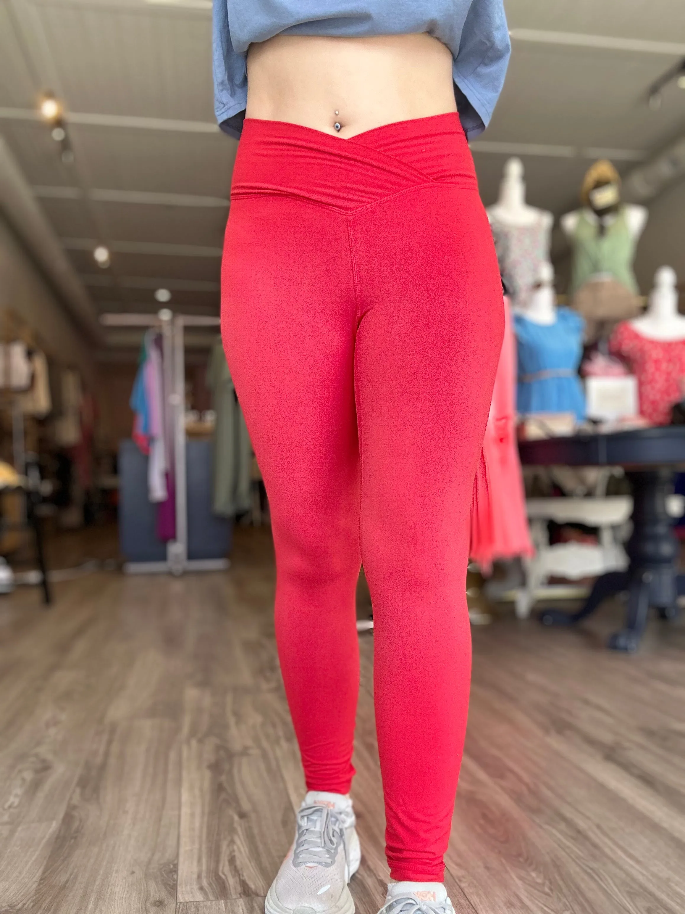 Red Cross Waist Leggings