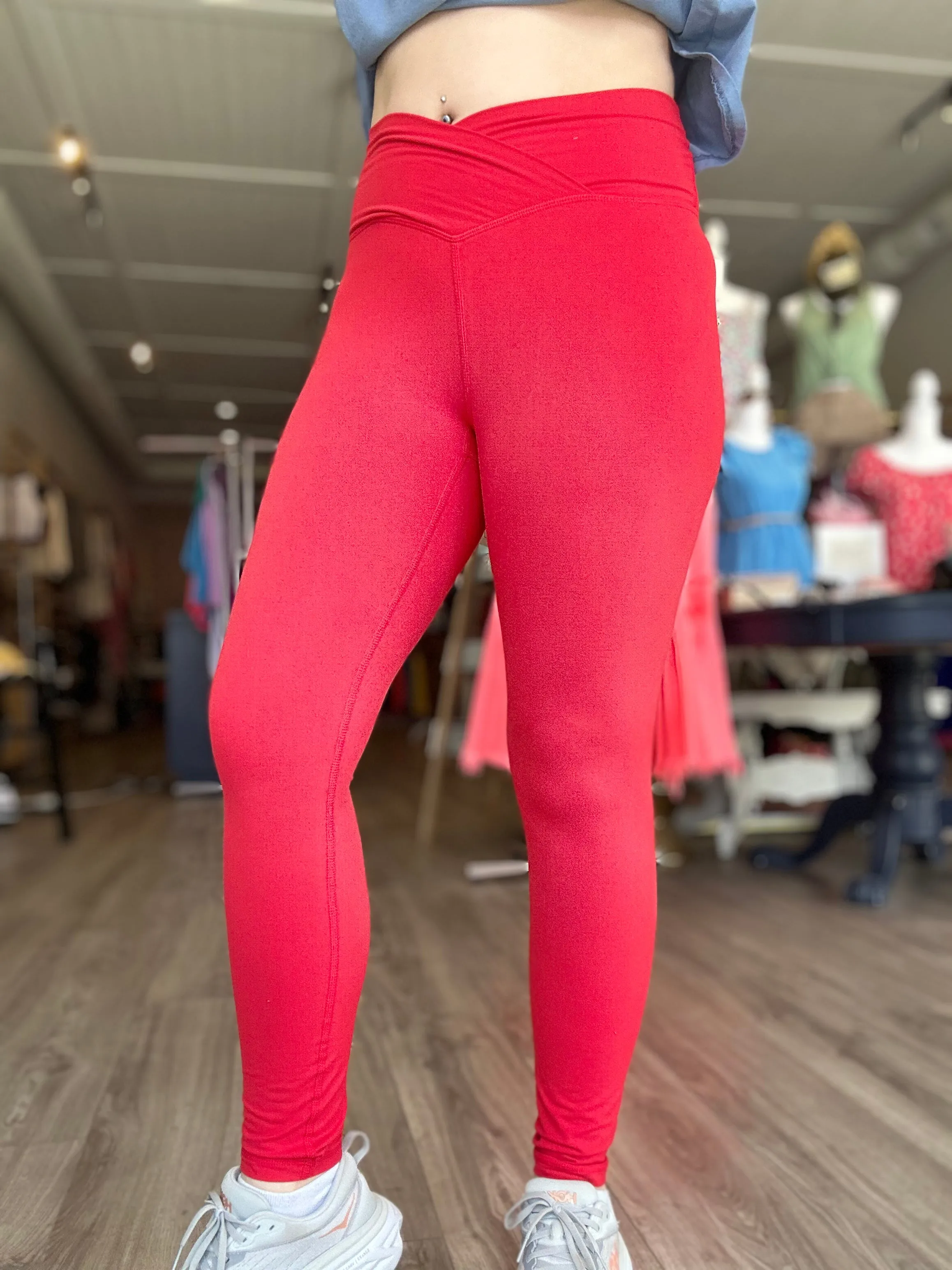 Red Cross Waist Leggings