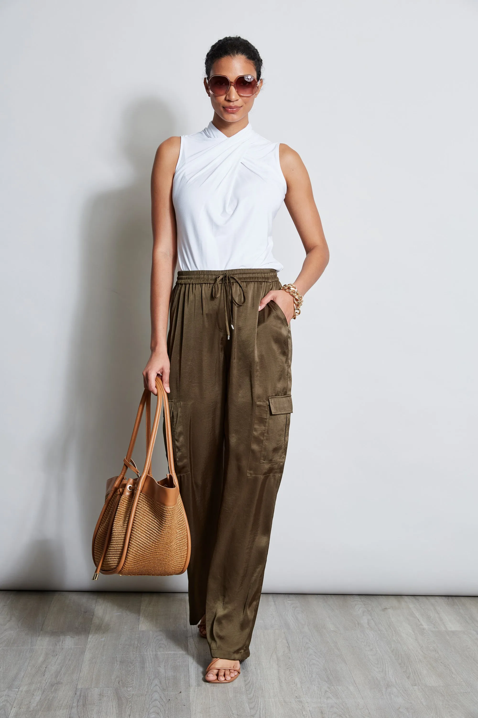 Relaxed Satin Cargo Pant