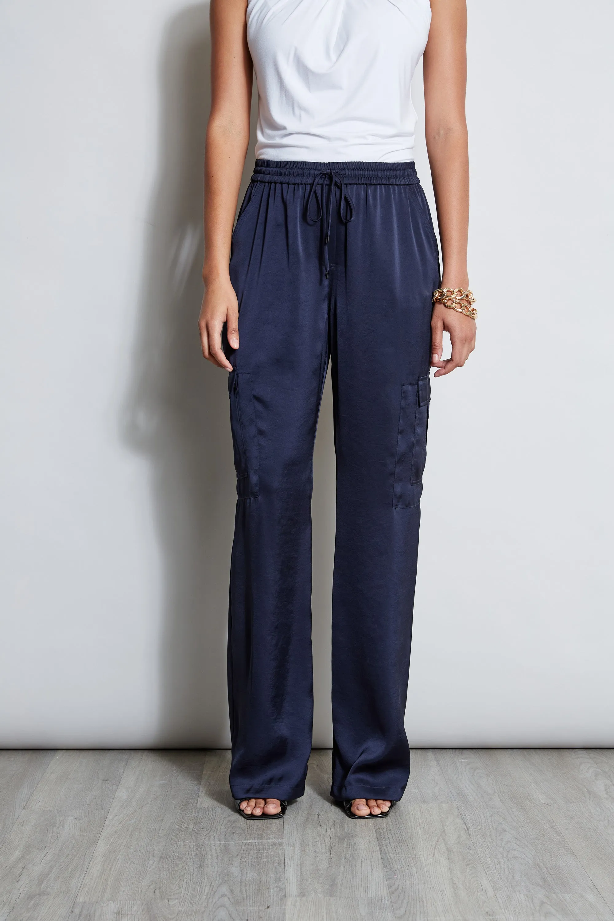 Relaxed Satin Cargo Pant