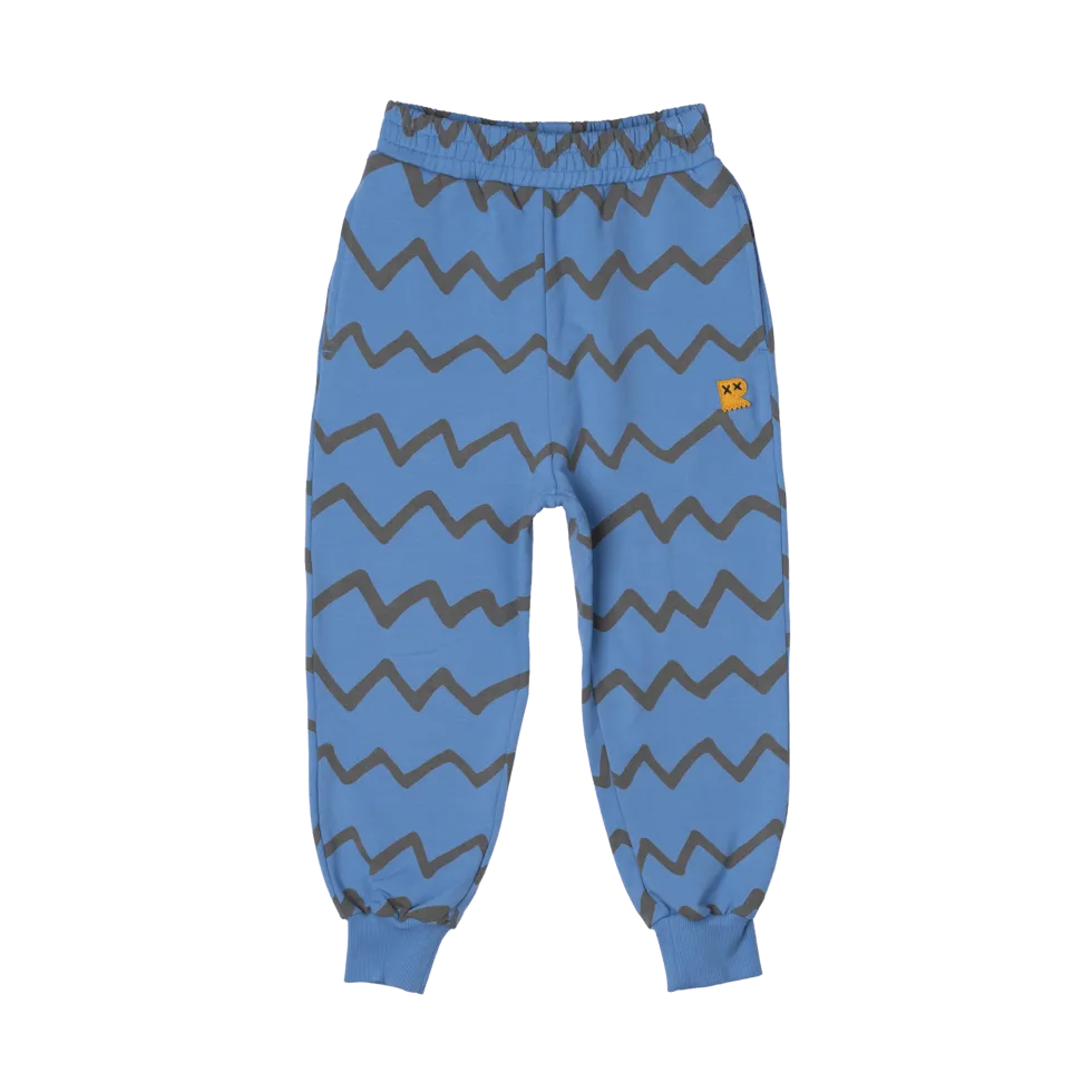 Rock Your Kid Blue Zigzag Track Pants