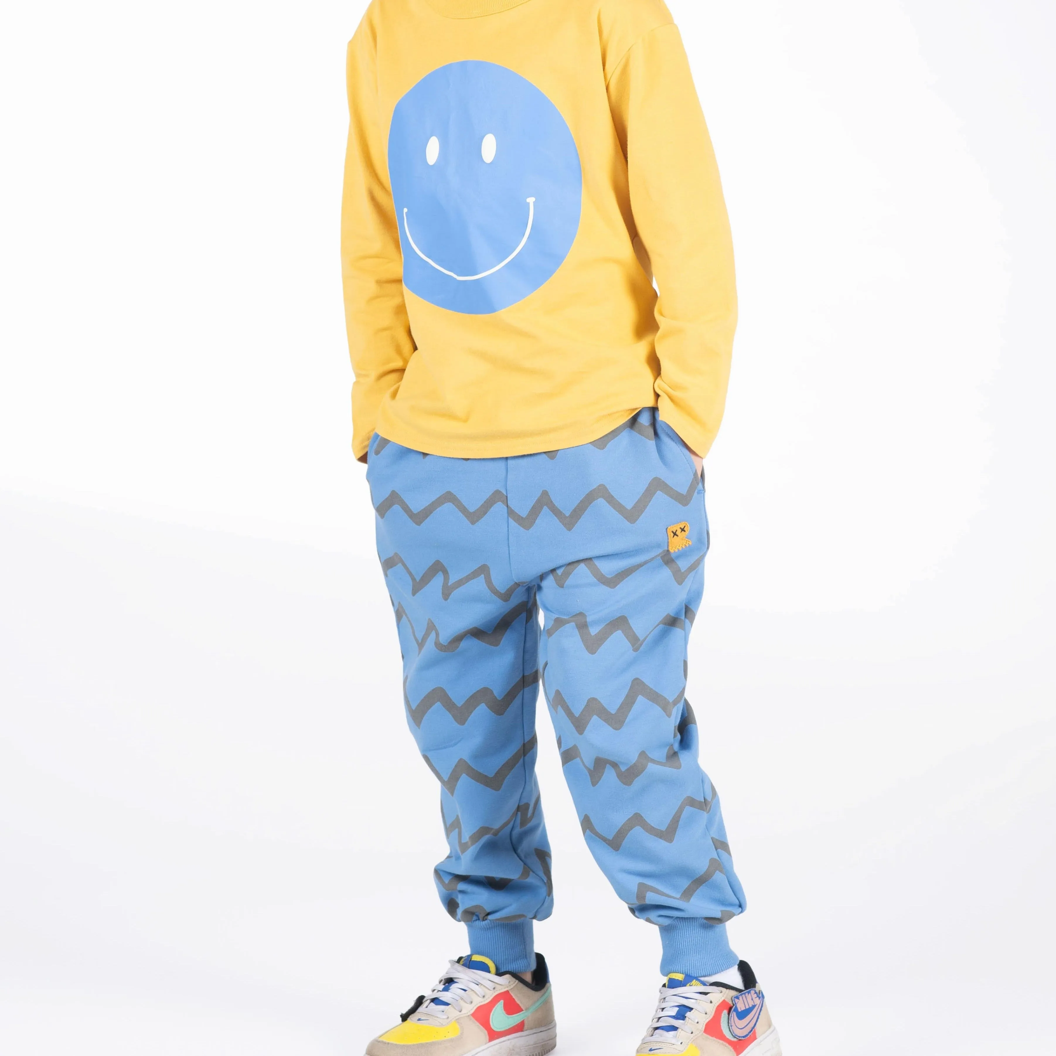 Rock Your Kid Blue Zigzag Track Pants