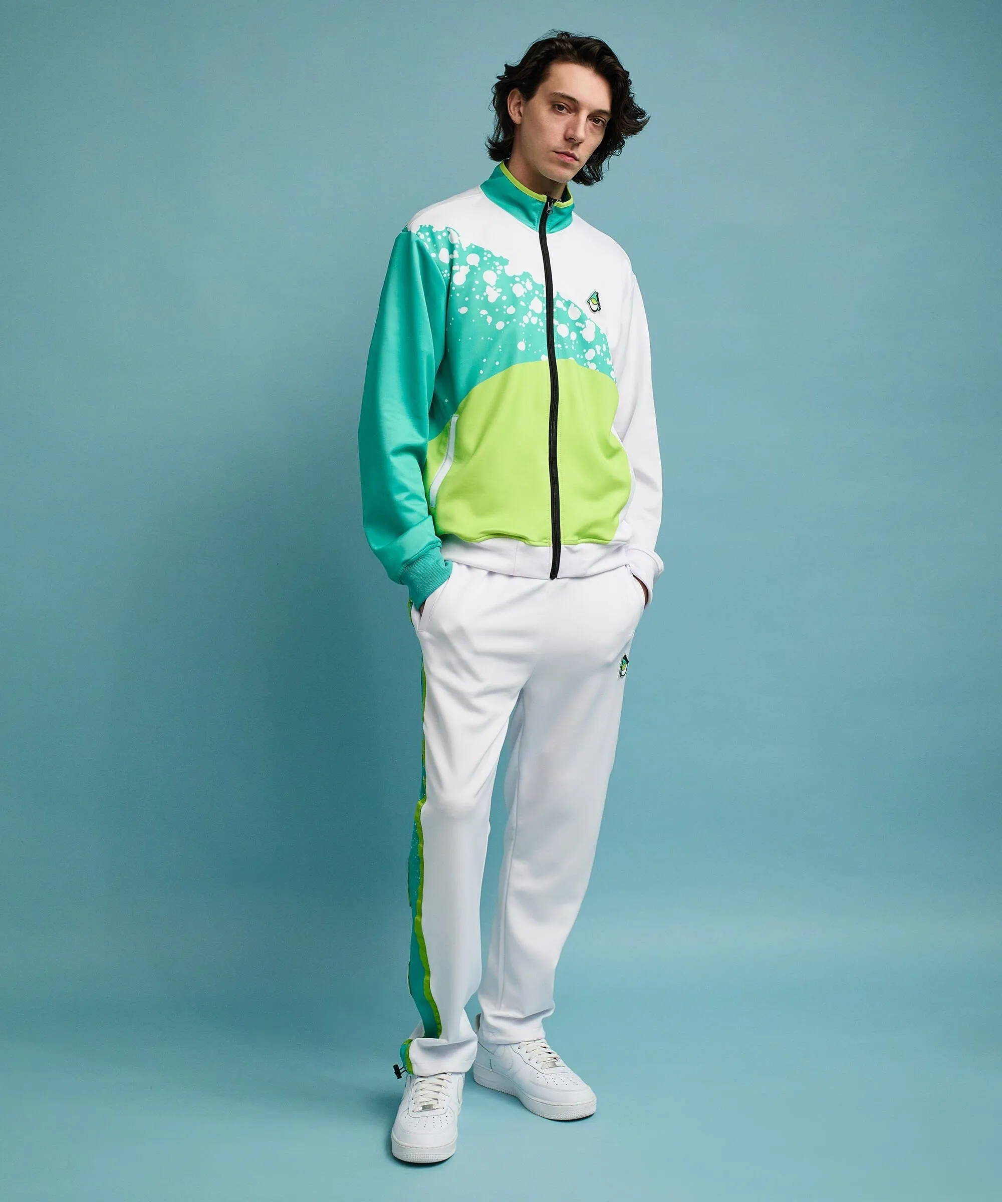 Mens White/Neon Roddick Track Jacket - Stylish and Lightweight