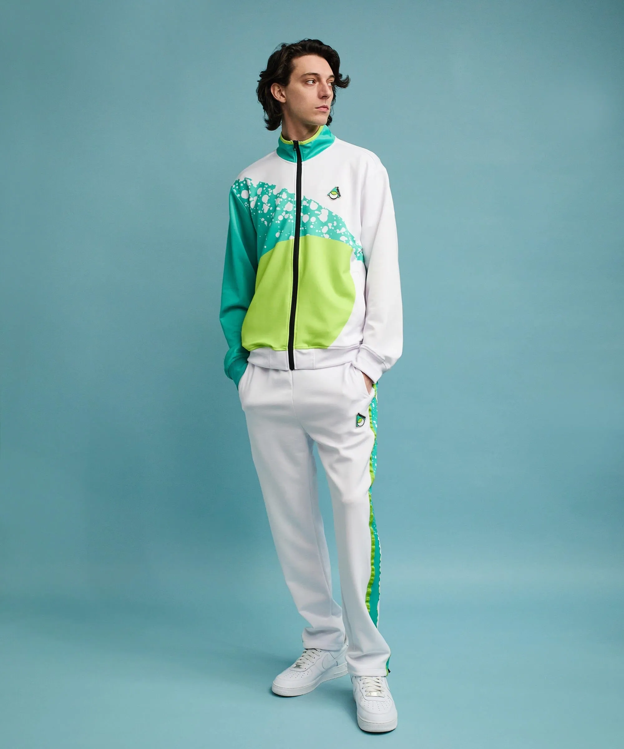 Mens White/Neon Roddick Track Jacket - Stylish and Lightweight