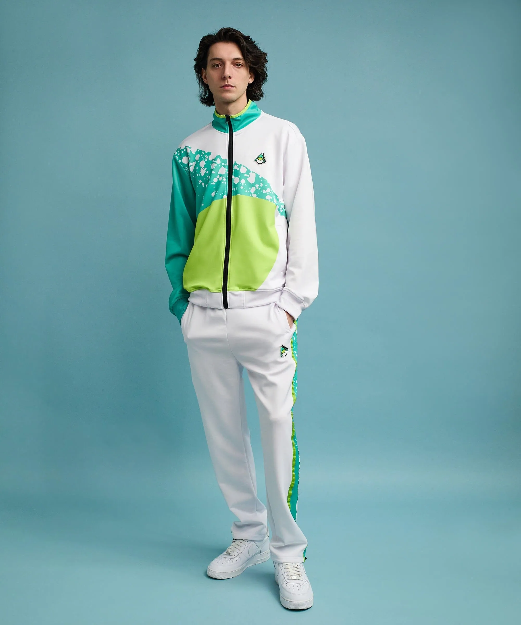 Mens White/Neon Roddick Track Jacket - Stylish and Lightweight