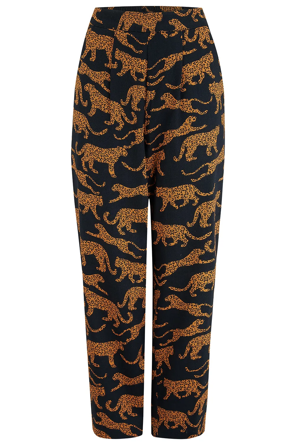 Romney Trousers - Black/Tan, Large Leopard