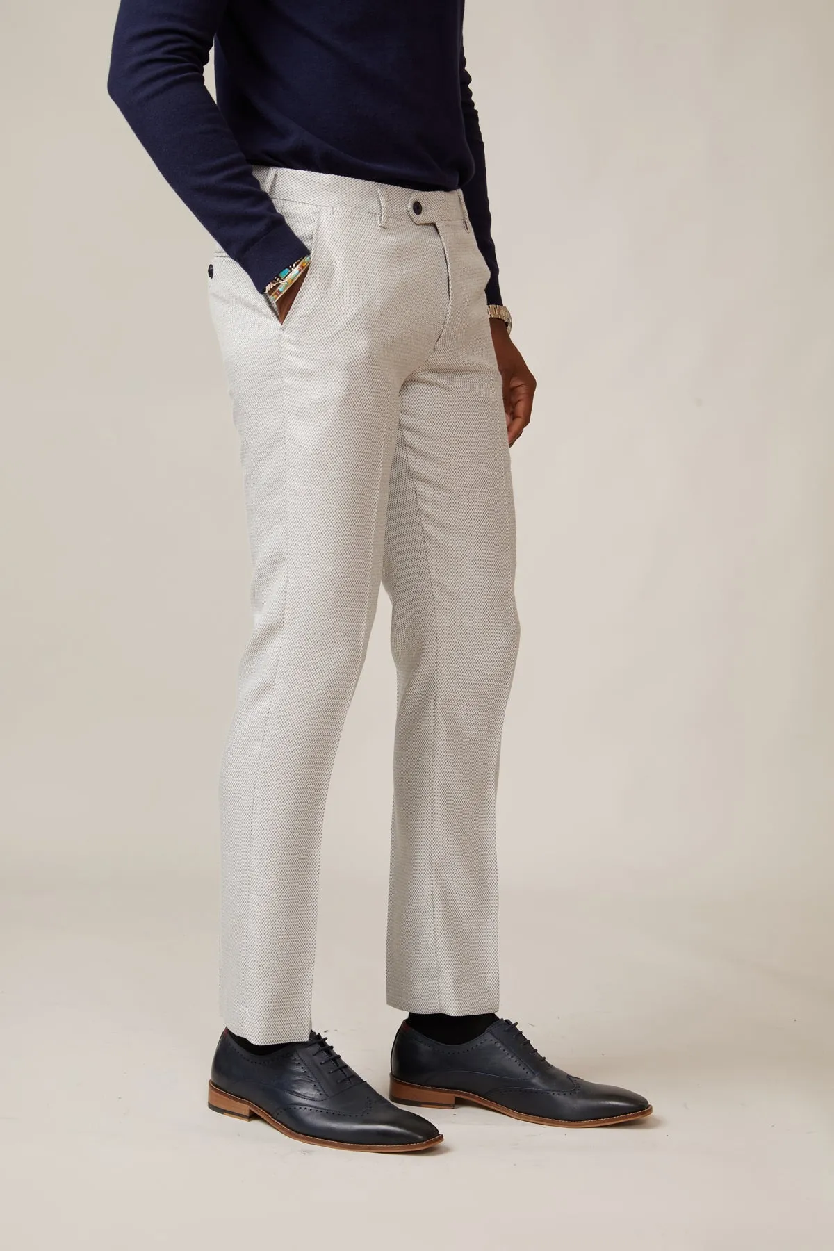 RONALD - Stone Tailored Trousers