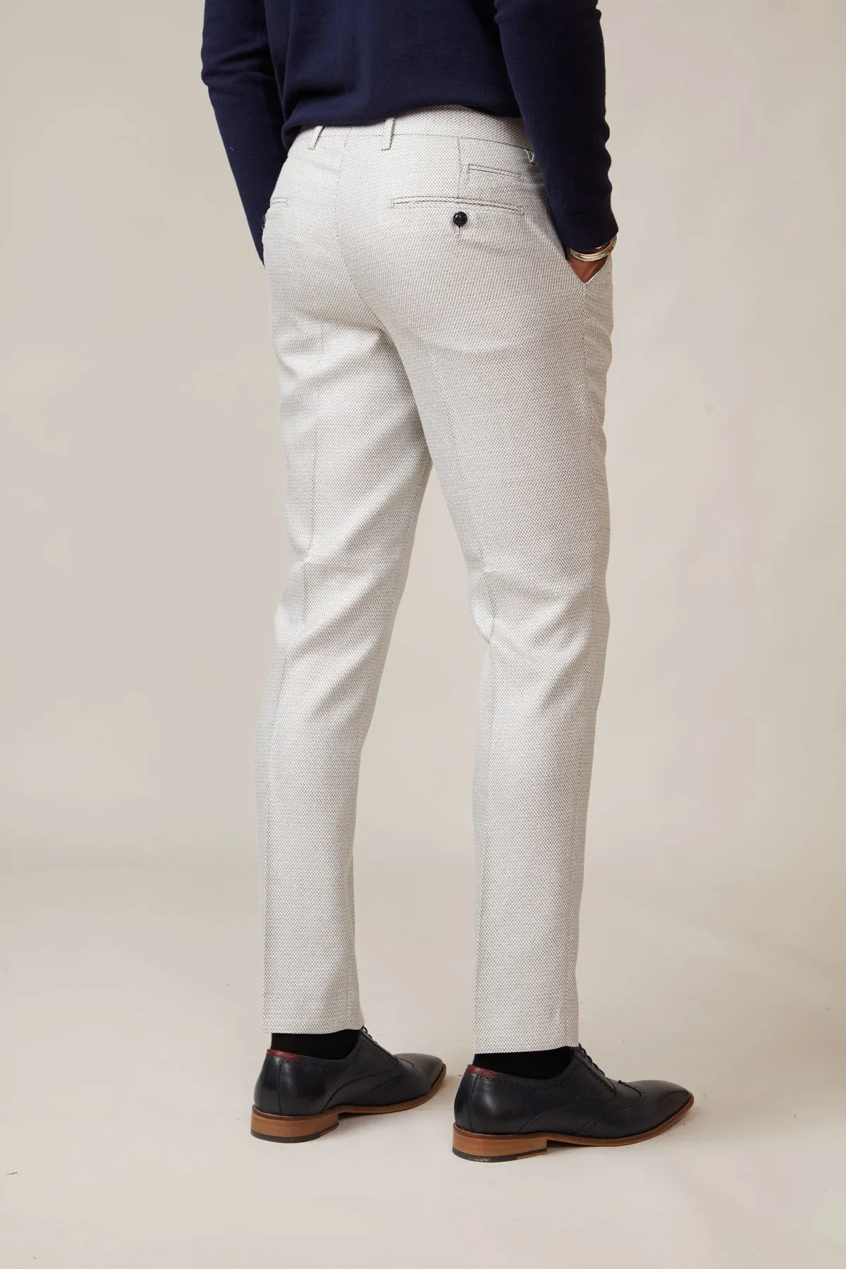 RONALD - Stone Tailored Trousers