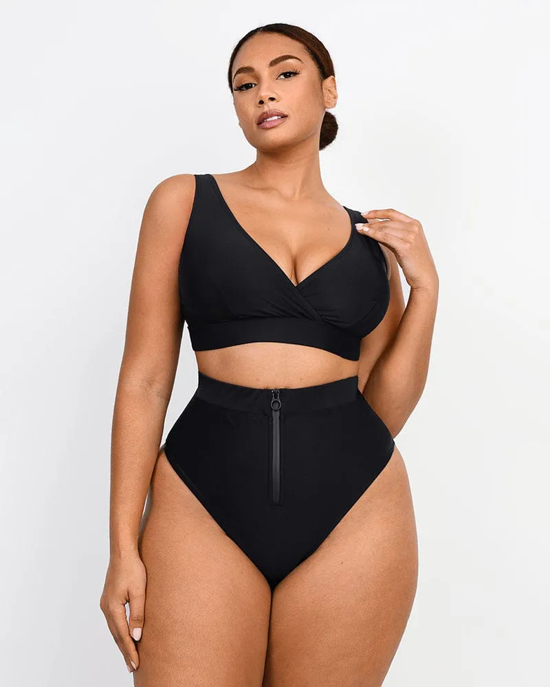 Smart Sculpt Crossover Bralette & High Waist Bikini Set