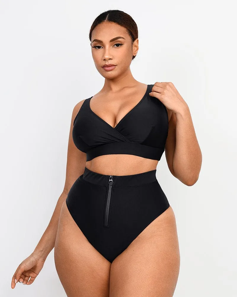 Smart Sculpt Crossover Bralette & High Waist Bikini Set