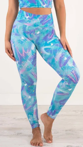 Teal Scribbles - Athleisure Leggings