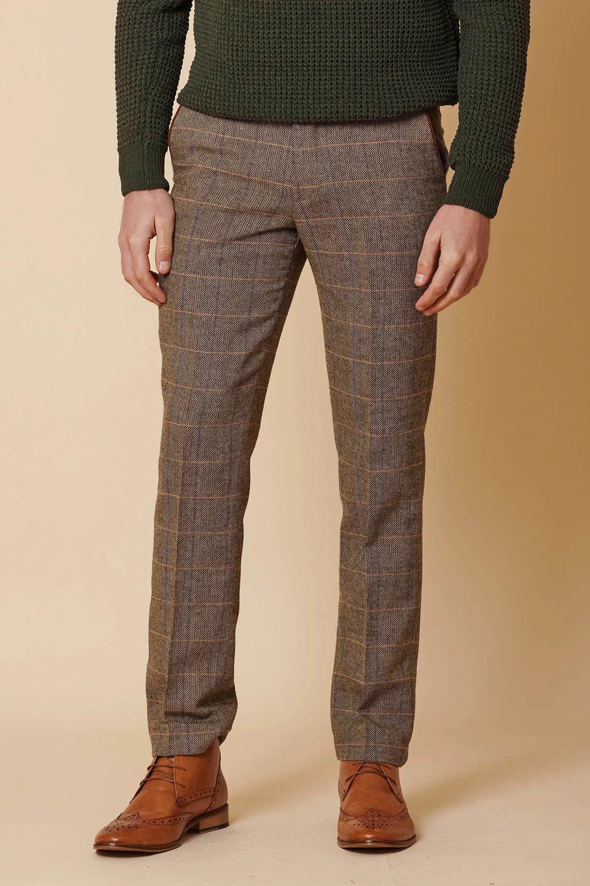 TED - Tan Tweed Check Trousers