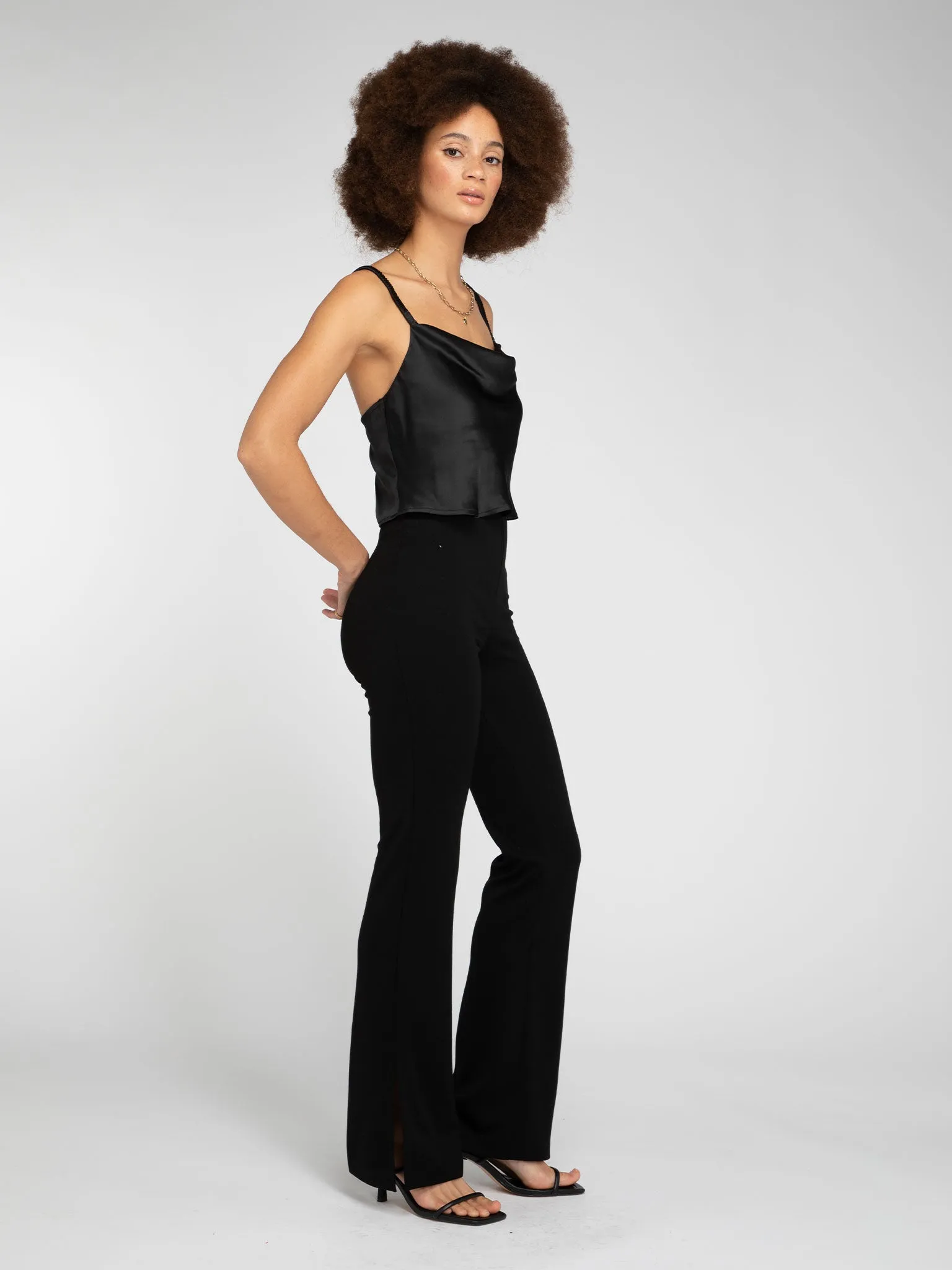 Thallo Flare Trousers in Black