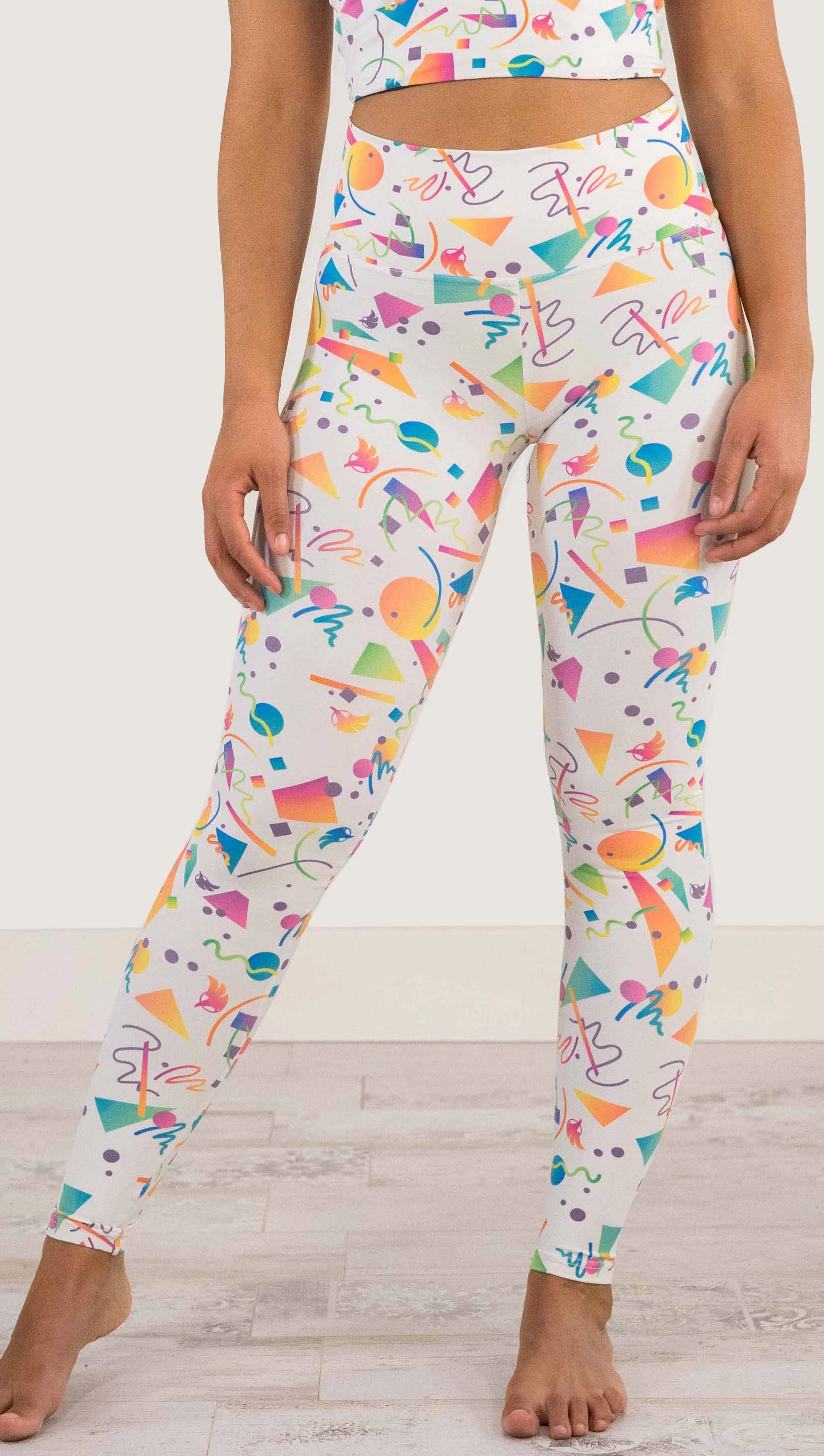 White Confetti - Athleisure Leggings