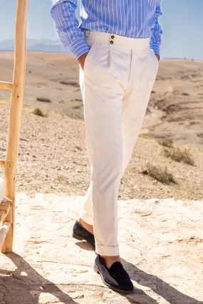 White cotton trousers  "Soragna Capsule Collection" - Made in Italy