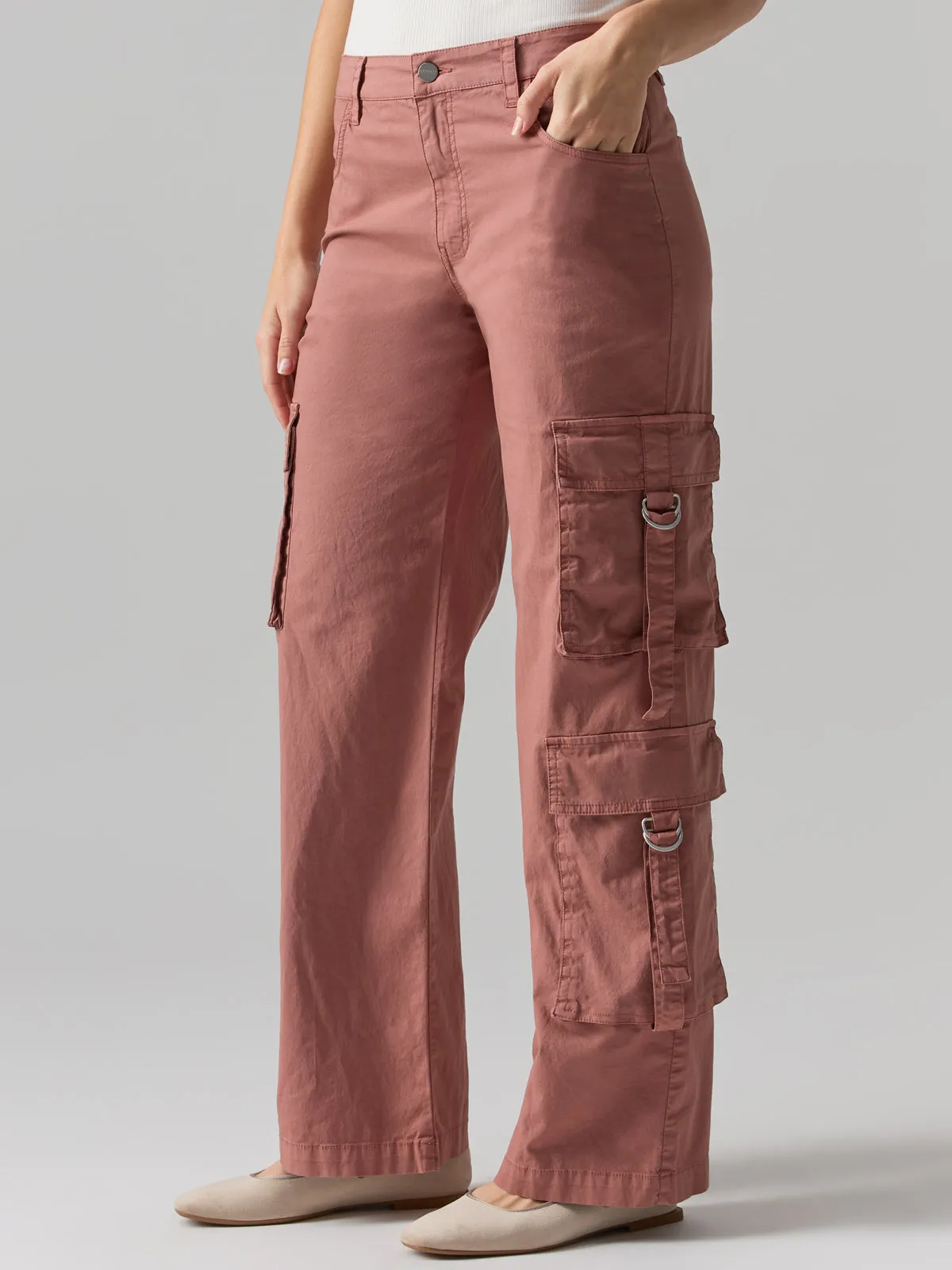 Y2K Strappy Cargo Standard Rise Pant Ash Rose