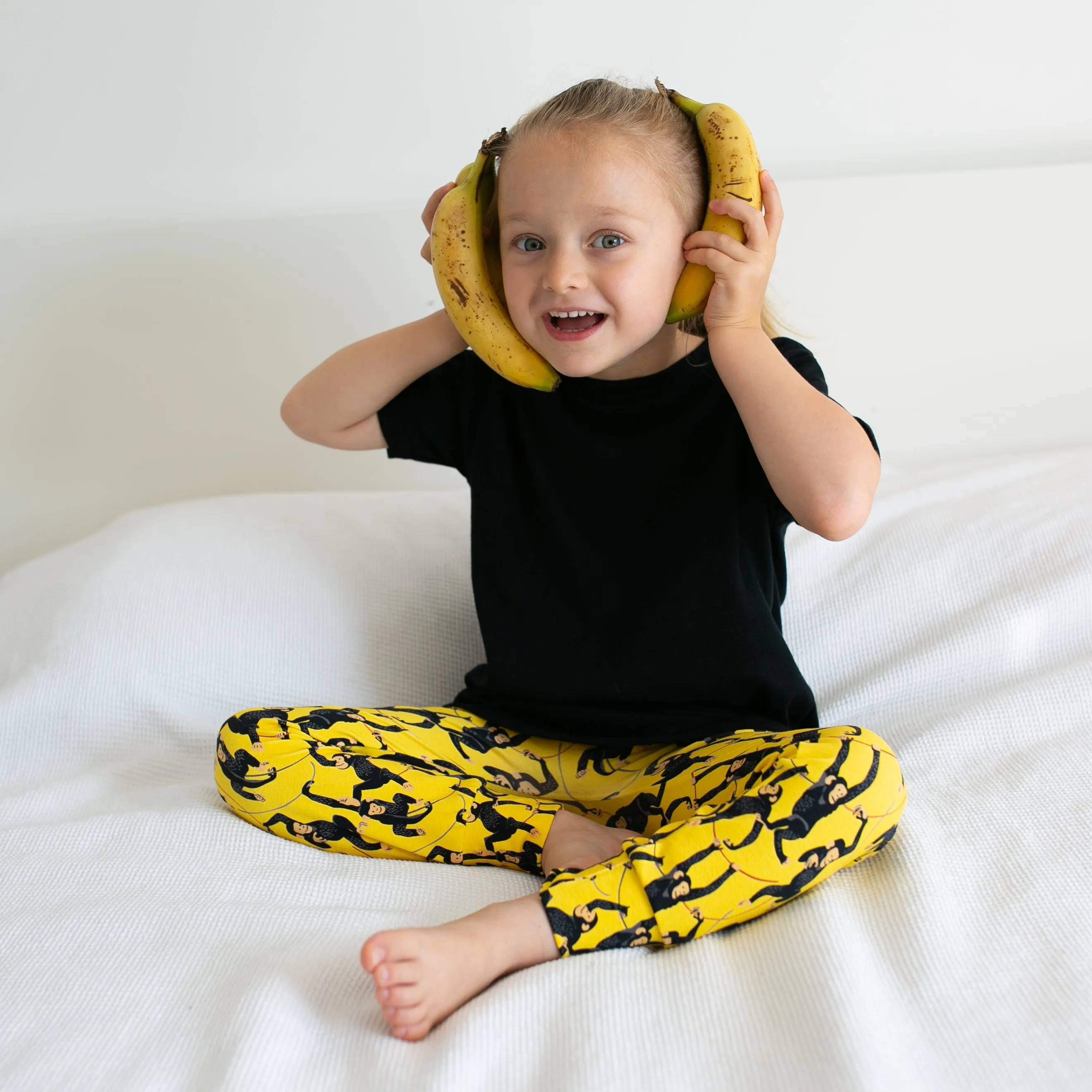 Yellow Chimp print Leggings