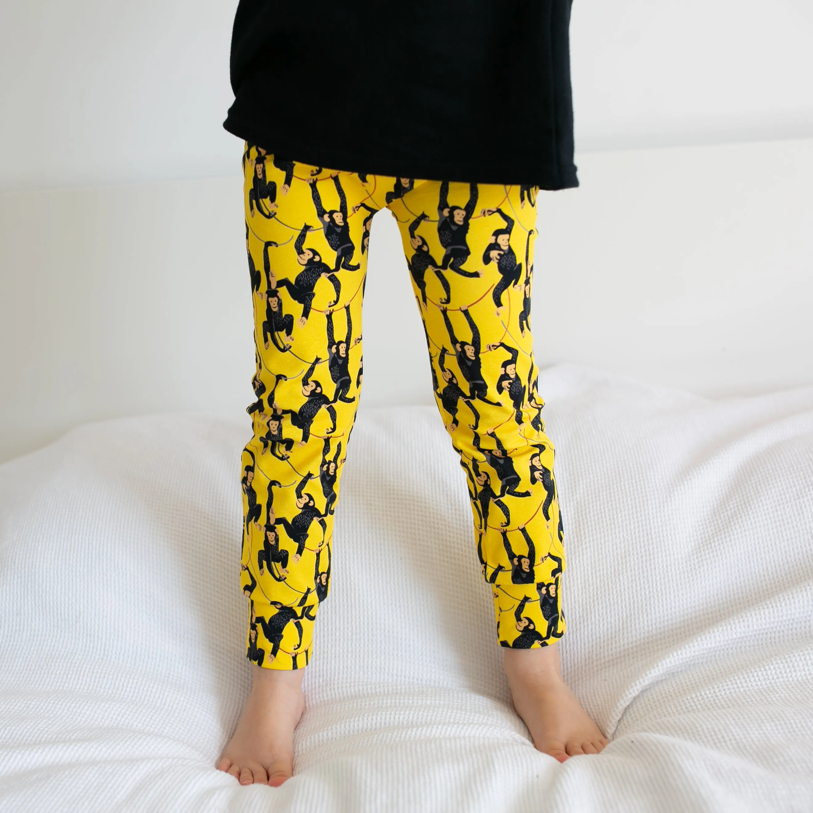 Yellow Chimp print Leggings