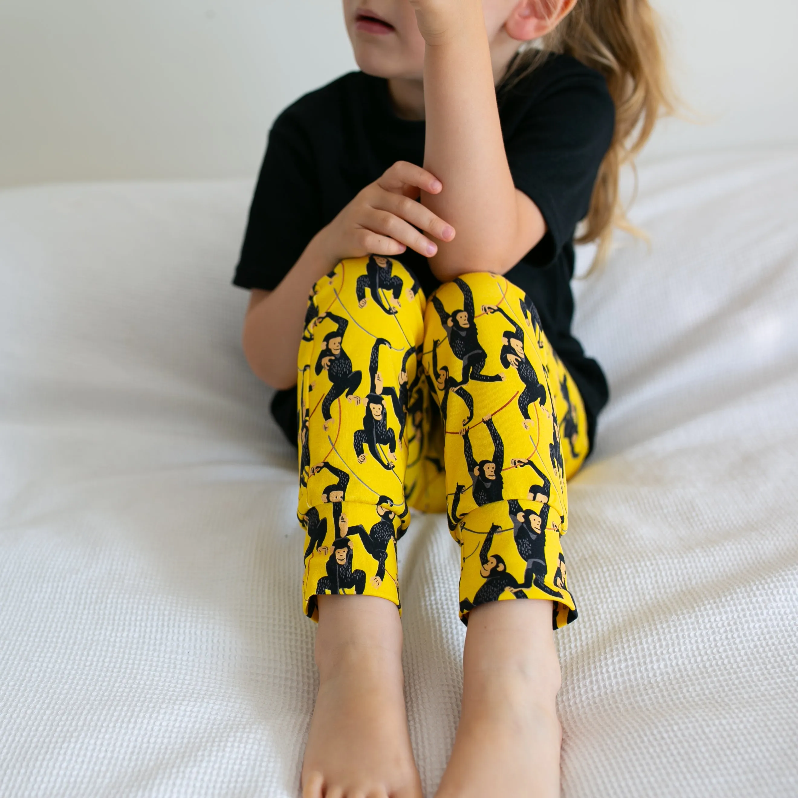 Yellow Chimp print Leggings