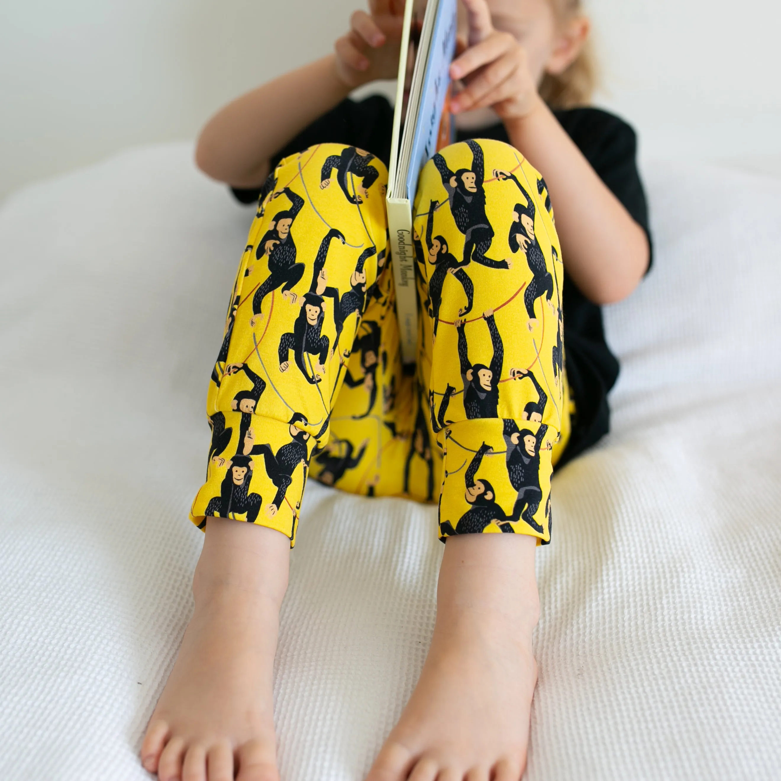 Yellow Chimp print Leggings