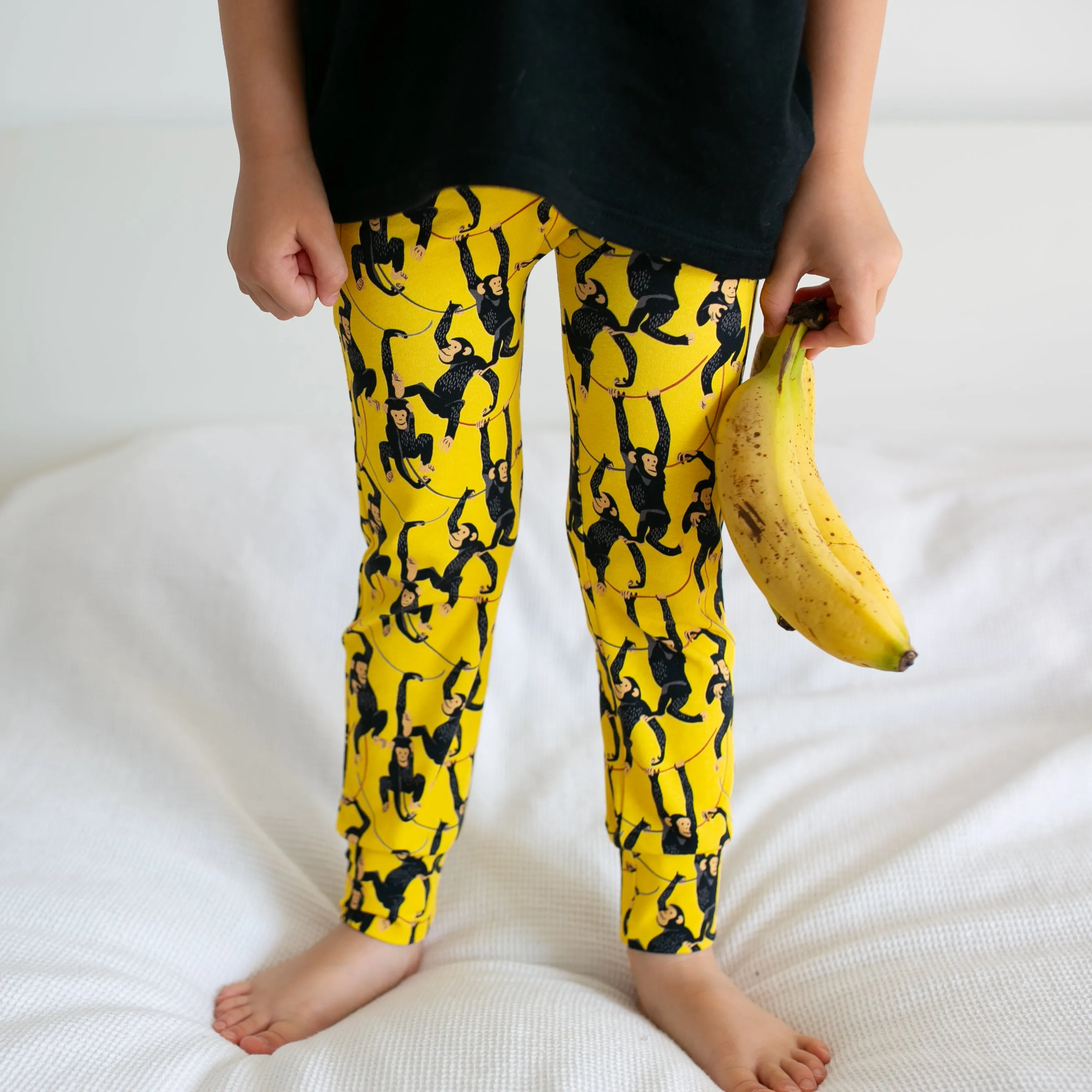 Yellow Chimp print Leggings